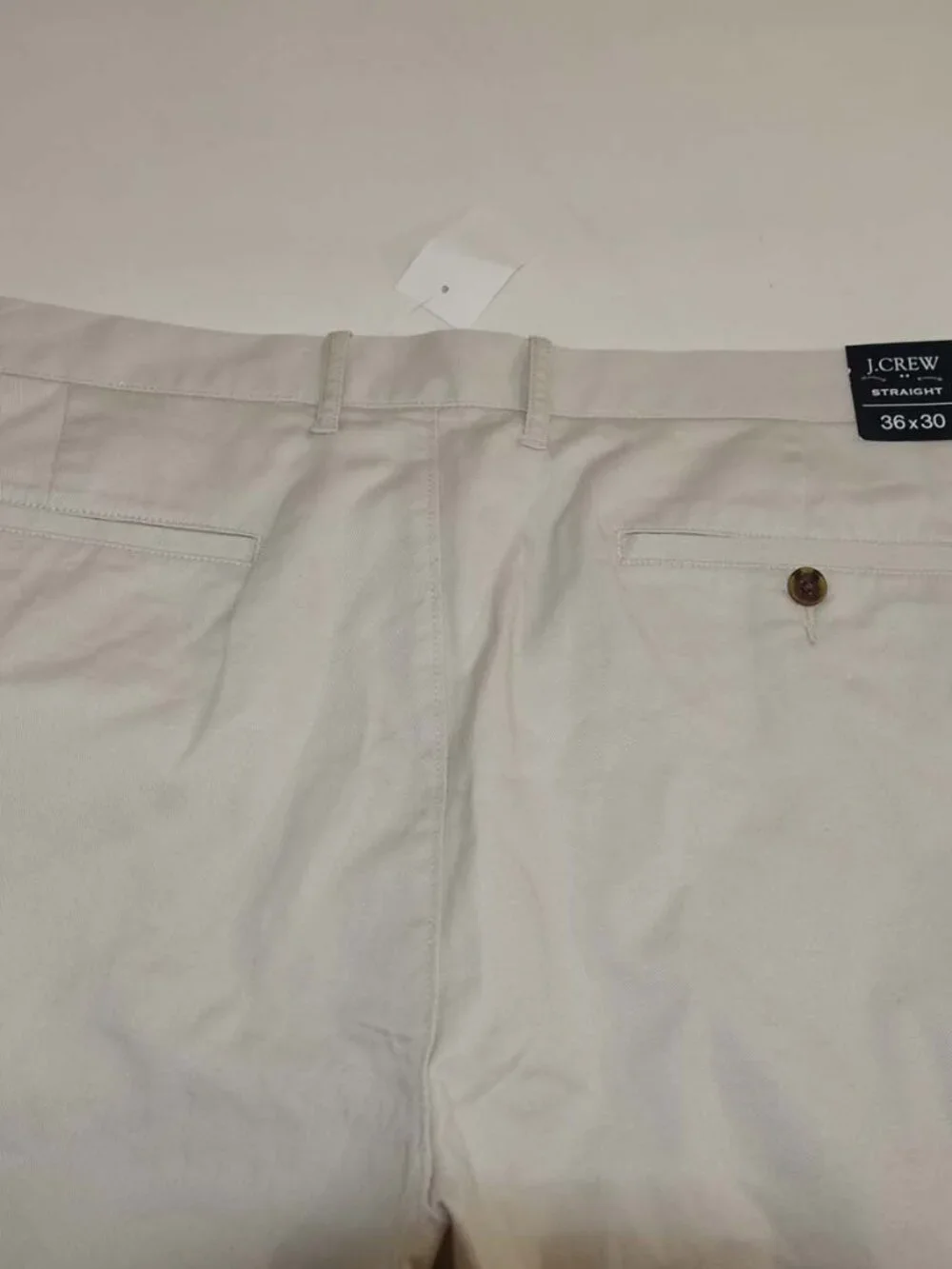 J. Crew Men's Straight Fit Flex Chino Pants 36 x 30 NWT Beige Cotton Style H3186